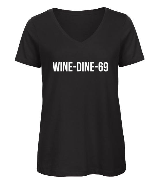 vrouwen t-shirt wine dine 69